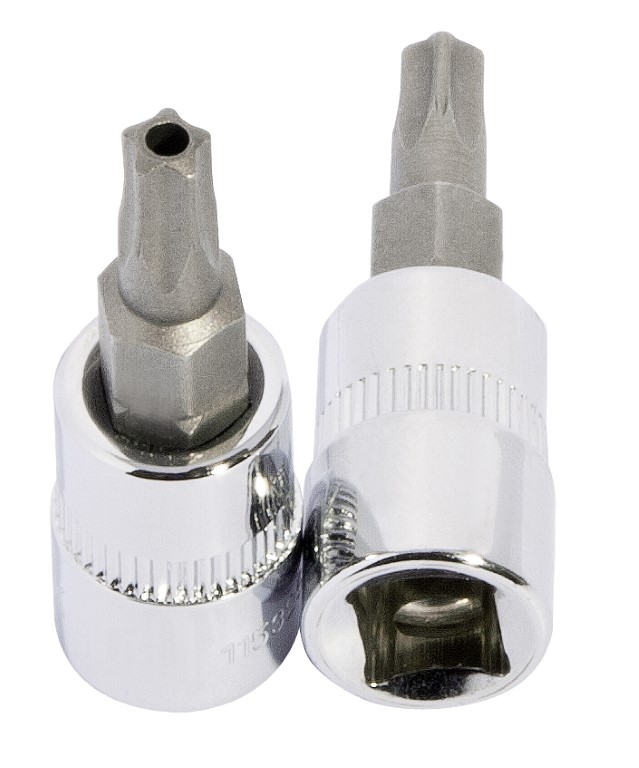 LLAVE DE VASO CON PUNTA 1/4" 5 ESTRELLAS TORX CON AGUJERO TS
