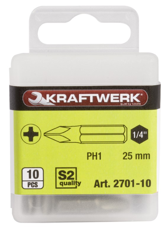 BIT 1/4" PHILLIPS 25 MM NR. 1, 10 PCS.