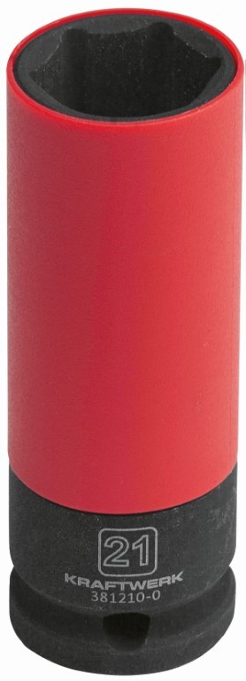 LLAVE DE VASO DE IMPACTO LARGA CON PROTECCIÓN 1/2" - 21 MM
